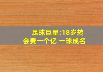 足球巨星:18岁转会费一个亿 一球成名